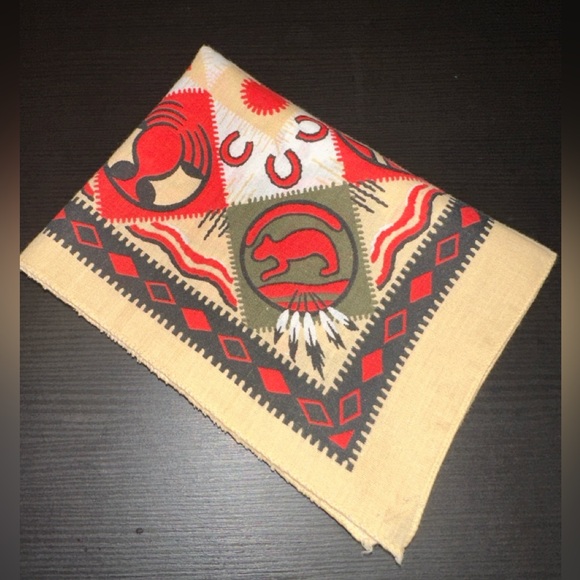 Southwestern Indian tribal native print scarf - Picture 6 of 6